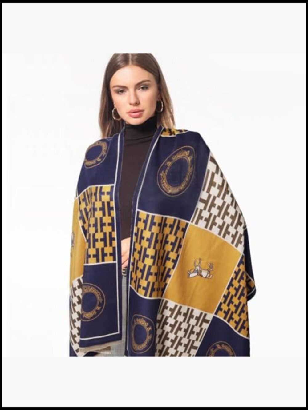 Silky Cashmere Shawl Wrap Elegant Evening Wear Reversible Poncho Cape - Picture 3 of 7